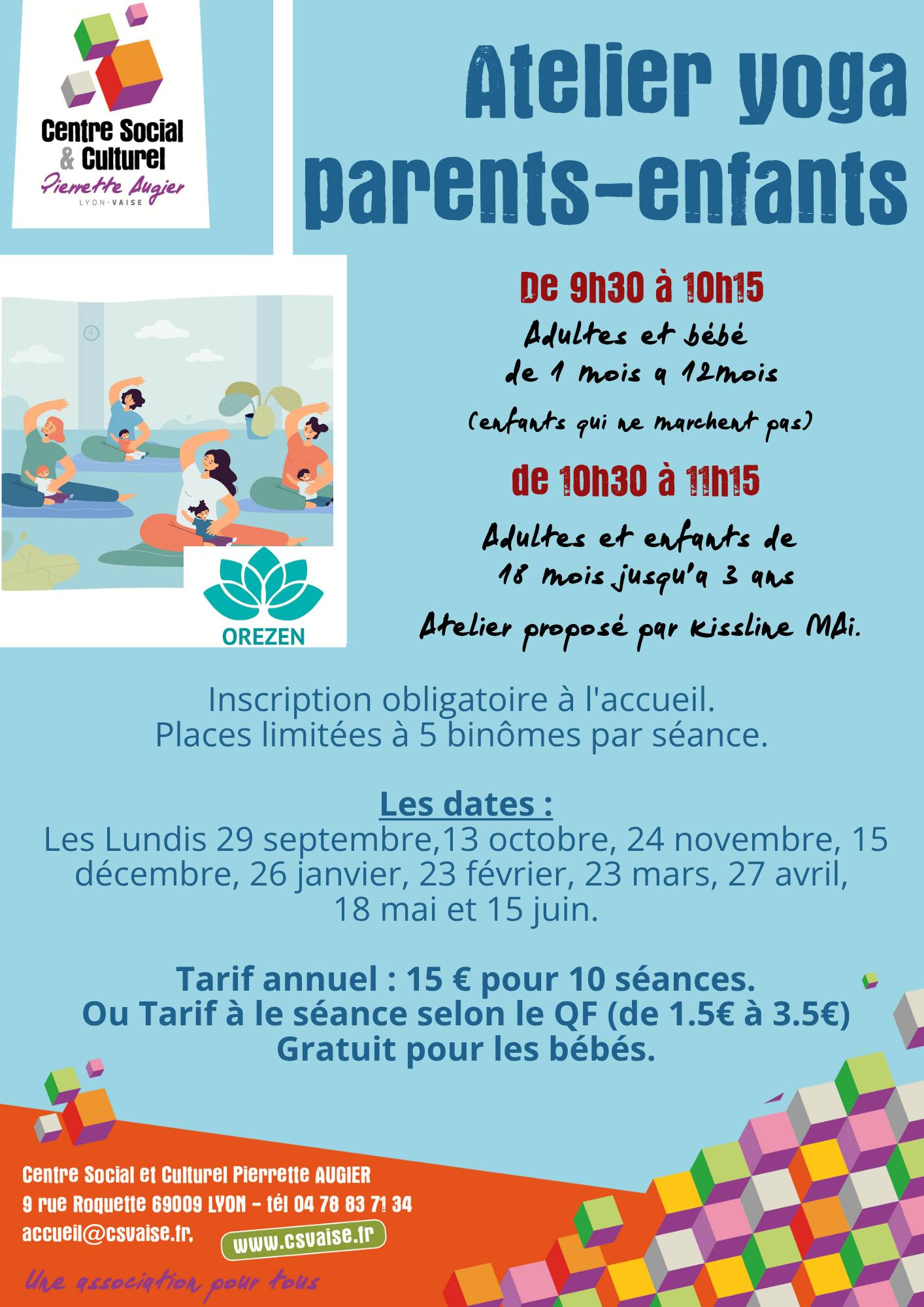 Un moment de détente et partage. Inscrivez-vous à la séance ou à l'année !