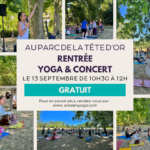 Yoga Solidaire au Jardin de Bron avec Enji